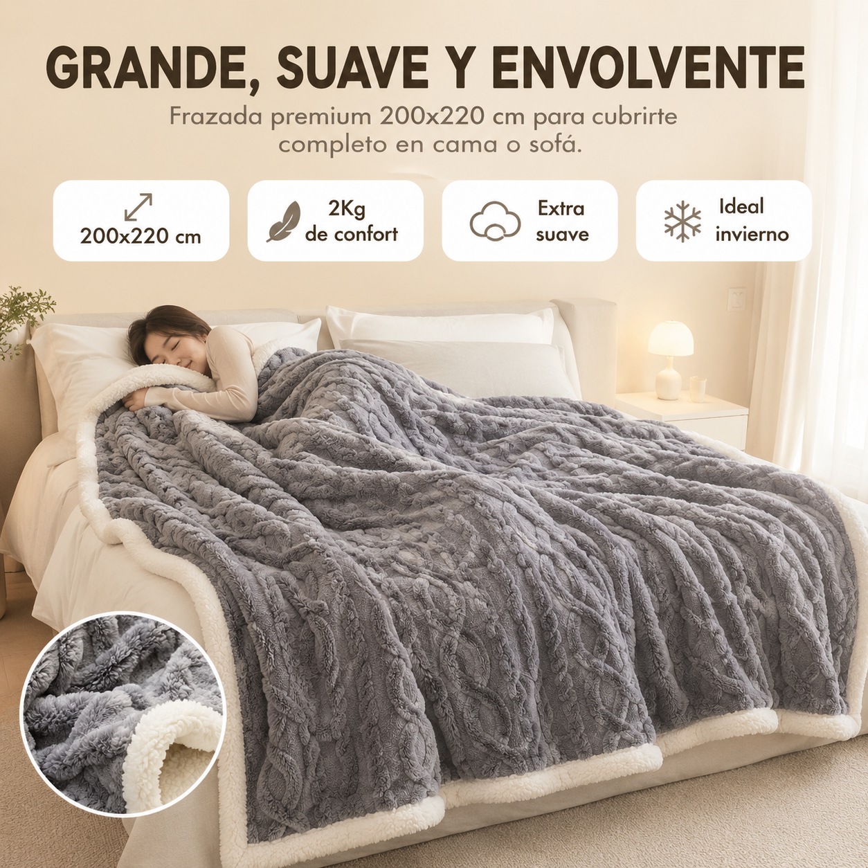 CloudHug™ - Frazada premium 2Kg