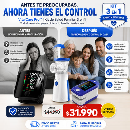 VitalCare Pro™ | Kit de Salud Familiar 3 en 1