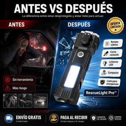 RescueLight Pro™ | Linterna de Emergencia 4 en 1