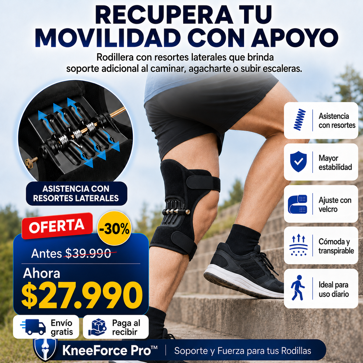 KneeForce Pro™ | Soporte y Fuerza para tus Rodillas