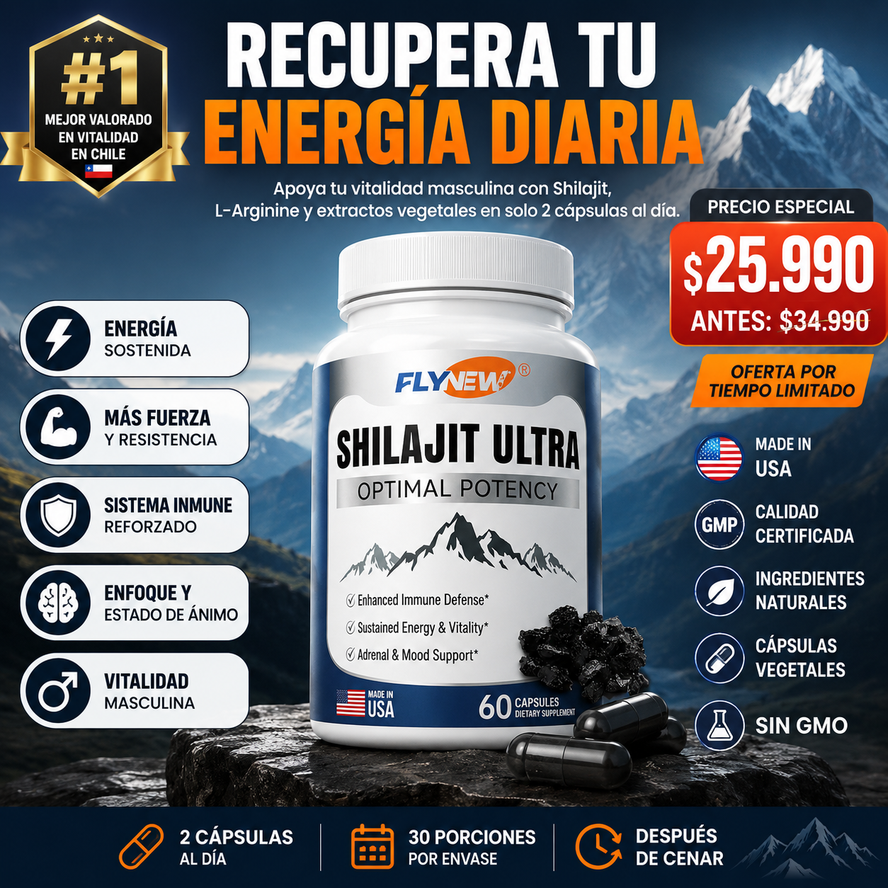 SHILAJIT ULTRA - 60 CAPSULAS