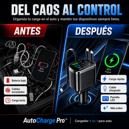 AutoCharge Pro™ | Carga rápida 4 en 1 para auto