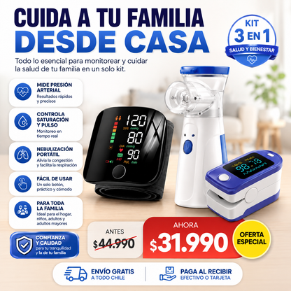 VitalCare Pro™ | Kit de Salud Familiar 3 en 1