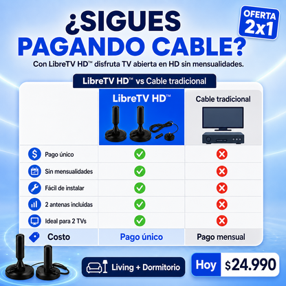 LibreTV HD comparación con cable tradicional pago único